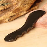 Black Bian Stone Gouache Scraper Massage Stick Knife Shape Body Point Meridian Massager Physical Therapy Gua Sha Beauty Tool