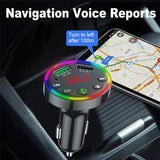 2021 Ambient Light Bluetooth 5.0 Car MP3 Player Wireless Handsfree FM Transmitter Dual USB Car Charger TF U Disk Play
