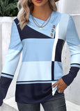 European And American Fashion V-neck Long Sleeve Top