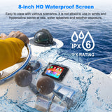 Audio System 8 Inch Waterproof Ipx6 Multimedia Player Wireless Carplay Android Auto Perfect for Marine Atv Boat Golf Cart