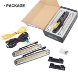 2PCS Sequential wing Car LED Daytime Running + Yellow Turn Signal Light Super White DRL Fog lamp 12V
