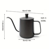 1pc Hand Brewing Pot With Lid, Stainless Steel Hanging Ear Coffee Pot, Coffee Filter, Long Mouth And Narrow Mouth Pot