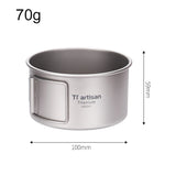 Titanium With Folding Handle Bowl Dinner Food Container Outdoor Pan Cookware Set Camping Supplies Picnic