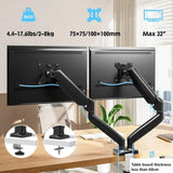 Universal Hovering Telescc Arm Support Base Dual Curtain Gas Spring Display Bracket For 13-32" Screen