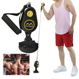 Resistant Band Abdominal Muscle Stimulator with Suction Cup Pulley Fitness Rope Trainer - 360 Degree Rotating for Home Gym