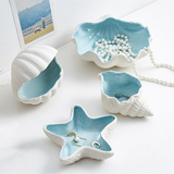 Ceramic Storage Desktop Ornaments Earrings Rings Bracelets Jewelry Display Plate Tray 17x18x6cm