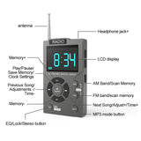 Portable Mini Radio Plastic Pocket AM FM Digital Radio Receiver TF Card MP3 Music Player