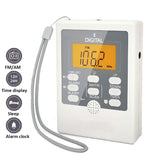 FM AM Radio Mini Portable Stereo Receiver Support Automatic Search Time Display Alarm Function with LED Display