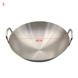 Stainless Steel Non Coating Woks Gas Cooker Traditional Handmade Pot With Double Ear Chef Fry Wok