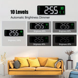 1pc Wall-Mounted Digital LED Mirror Clock With Plug-in Alarm - Perfect For Any Room!