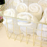 Baskets, Gold 2 Pack Wire Basket, Organizing Storage Crafts Decor Kitchen (Gold )