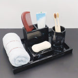 1pc Marble Pattern Bathroom Vanity Tray, Vanity Jewelry Perfume Storage Tray, Sink Countertop Organizer For Soap Towel, Bathroom Organizers And Storage, Bathroom Accessories