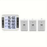 3 In 1 Thermohygrometer With Lower And Upper Limit Value Alarms Desktop Oscillating Wall Mountable,indoor/outdoor Temperature With Trend Display °C/°F Switched Outdoor Wireless,(thermohygrometer 3AAA/DC 5V) (transmitter 2AA) Batteries Not Included