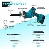 Cordless Reciprocating for 18V Battery 3000SPM Variable Speed Trigger Wood Metal PVC Cutting Saber Saw (No Battery)