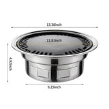 13 Inch Korean BBQ Multifunctional Charcoal Barbecue - Round Camping Stove, Tabletop Grill with Grilled Net