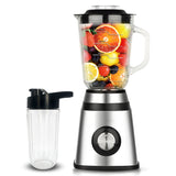 Personal Size Smoothie Cup - 500W Stainless Steel Small Blender for Kitchen, 2 Speed Adjustable with 48oz Glass