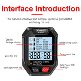 Intelligent Socket Handheld Voltage Tester RCD Leakage Detection Tool LCD Display with Voice Broadcast Automatic Function