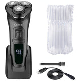 Kemei 2805 Waterproof Electric Shaver For Men Wet Dry Beard Electric Razor Rechargeable Facial Shaving Machine LCD Dislay