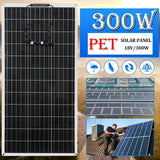 PET 300W Flexible Solar Panel with 12V 24V Solars Controller Monocrystale Battery Charger for Rv Electric Car Camping Yacht