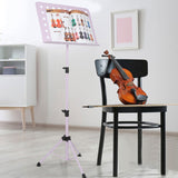 Metal Music Sheet Stand with Tripod Base - Sturdy Orchestral Book Holder for Instrumental Performance & Band Travel