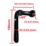 New Practical Hot Sale Useful Raise Handlebar Bike Quill Stem ±60° 180mm 80-130mm Aluminum Bicycle Cycg