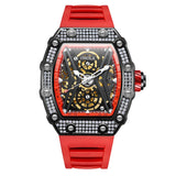 New Diamond Hollow Full-automatic Mechanical Watch Man ONOLA Luxury Fashion Tape Waterproof Watch for Men Relogio Masculino