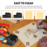 60W 220V 55-Piece Woodburner Pyrography Wood Leather Burning Electric Soldering Iron Plastic Welding Tool Kit
