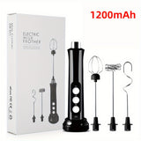 1pc Electric Milk Mini Frother Handheld Foam Maker , Electric Operated Stainless Steel Drink Blender Kitchen Mixer