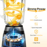 Personal Size Smoothie Cup - 500W Stainless Steel Small Blender for Kitchen, 2 Speed Adjustable with 48oz Glass