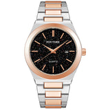 PINTIME Men's Watches Waterproof 30m Casuals Fashion Quartz Wristwatch Stainless Steel Strap Starry Sky Dial Calendar Relogio