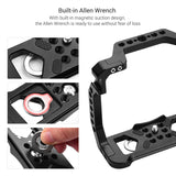Andoer Aluminum Alloy Cage for Canon EOS R5 R6 DSLR camera w 1/4 Inch Screw Holes Dual Cold Shoe Mounts Camera Video Rig