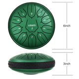 Lekato 6 Inch Tongue Drum 11 Notes D Tune Steel Hand Pan Drum Tank Drums with Drumsticks Padding Bag Percussion Instruments