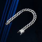 Cuban Bracelet Men's Sterling Silver With Diamonds