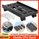 CPU Holder Stand with 4 Caster Wheels Mainframe Bracket Elevate and Organize Your Computer Tower