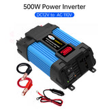500W Power Inverter DC 12V to AC 110V Car Charger Converter with Dual USB Ports 8 Safety Protection Suitable