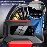 Jump Starter and Tire Iator Portable Compressor Electric Air Pump with LED Screen for Car Motorcycle Bike