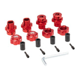 4Pcs 17mm Hex Nuts Adapter Splined Wheel Extension Combiner for 1/10 E- SUMMIT RC Car Parts,Red