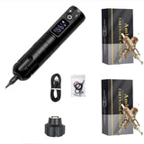 Ambition Soldier Wireless Tattoo Pen Machine Battery with Portable Power coreless Motor 1950mA/h Battery 40Pcs Cartridge Needle