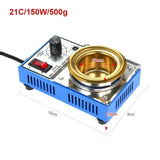 100/150/250/300W Solder Pot Tin Melting Furnace Thermoregulation Soldering Desoldering Bath 200~450 Centigrade+Universal Adapter