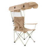 Portable Folding Canopy Shade Beach Camping Lawn Chair For Outside Activities With Anti-Slip Foot Pad