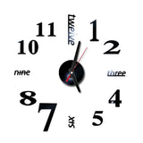 3D DIY Modern Design Large Acrylic Clocks Home Sticker Room Decor Clock on the Wall Numbers-Black