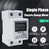 LCD Single Phase Energy KWH AC Digital Watt-Hour Meter 220V 60A 50Hz Electric Din Rail