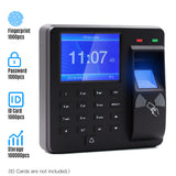 Access Control Attendance Machine - Fingerprint/Password/ID Card Recognition, Time Clock with 2.4-Inch Screen, Employee Recorder