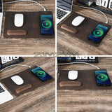 15W Charging Pad with Wrist Support, Fast Wireless Charger Non-Slip Mouse Mat for Gaming, Desk, PC