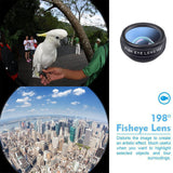 APL-DG10 Fisheye + Wide-angle Macro Mobile Phone External Lens Wide-Angle Macro Fisheye Phone Lens Set with Portable Storage Bag