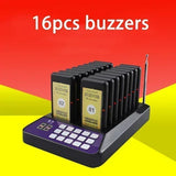 220V Restaurant Buzzer Pager Wireless Paging Guest Calg System for Cafe Dessert Shop Church Truck Court,Vibrate+Ring+Flash