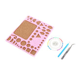 4 Pieces Of Universal DIY Paper Craft Set With Quilling Template Tweezers Needle + Slotted Roller