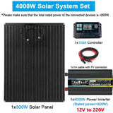 12V to 110V/220V Energy System 6000W 8000W Pure Sine Inverter 300W Solar Panel 150A Charge Controller Power Generation Kit