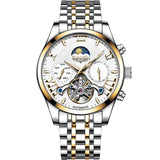 GUANQIN Tourbillon Mechanical Moon Phase Men's watches Week Calendar Type Luxury Man watch Stainless steel Waterproof Watch