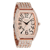PINTIME Men Watch Iced Out Diamond Big Dia Barrel-Shaped Dial Hip Hop Relogios Fashion Quartz Wristwatch Waterproof Reloj Hombre